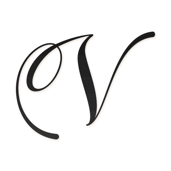Letra V cursiva elegante para imprimir gratis en PDF