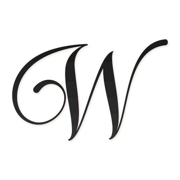 Letra W cursiva elegante para imprimir gratis en PDF