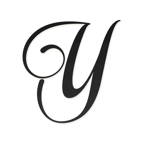 Letra Y cursiva elegante para imprimir gratis en PDF