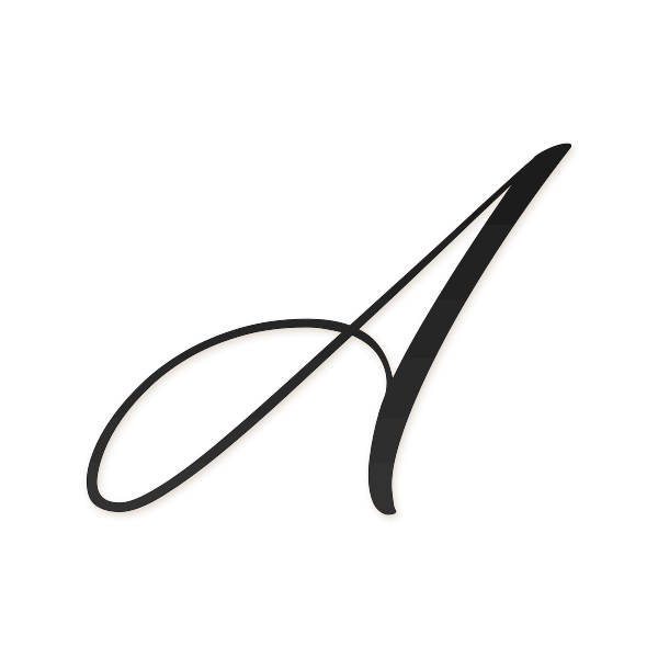 Letra A cursiva estilo invitación para imprimir gratis en PDF