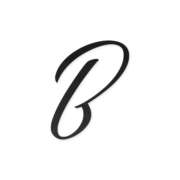 Letra B cursiva estilo invitación para imprimir gratis en PDF