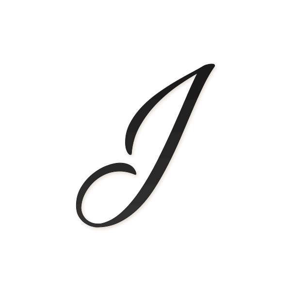 Letra I cursiva estilo invitación para imprimir gratis en PDF