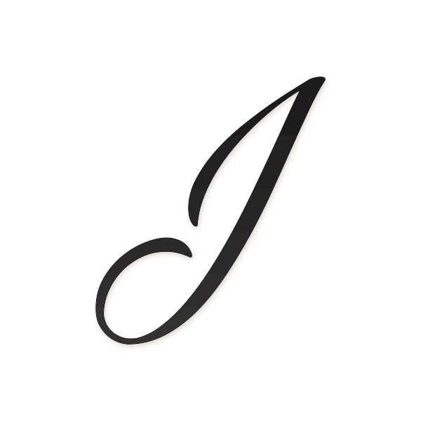 Letra J cursiva estilo invitación para imprimir gratis en PDF