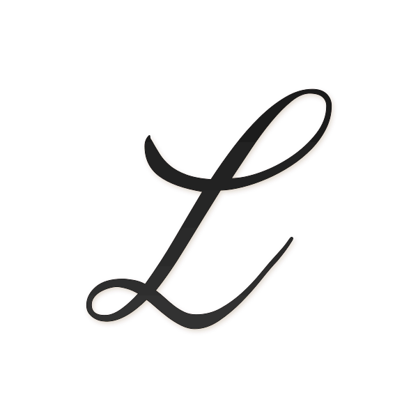 Letra L cursiva estilo invitación para imprimir gratis en PDF