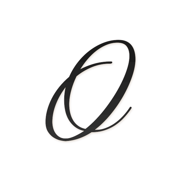 Letra O cursiva estilo invitación para imprimir gratis en PDF