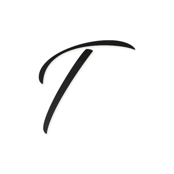 Letra T cursiva estilo invitación para imprimir gratis en PDF