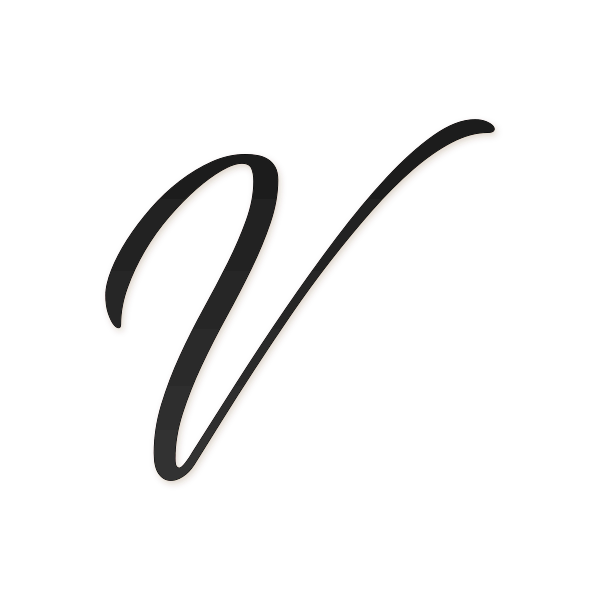 Letra V cursiva estilo invitación para imprimir gratis en PDF