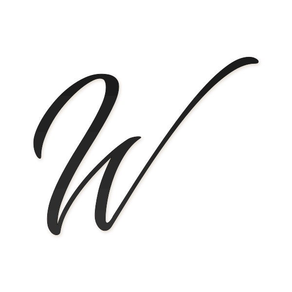 Letra W cursiva estilo invitación para imprimir gratis en PDF