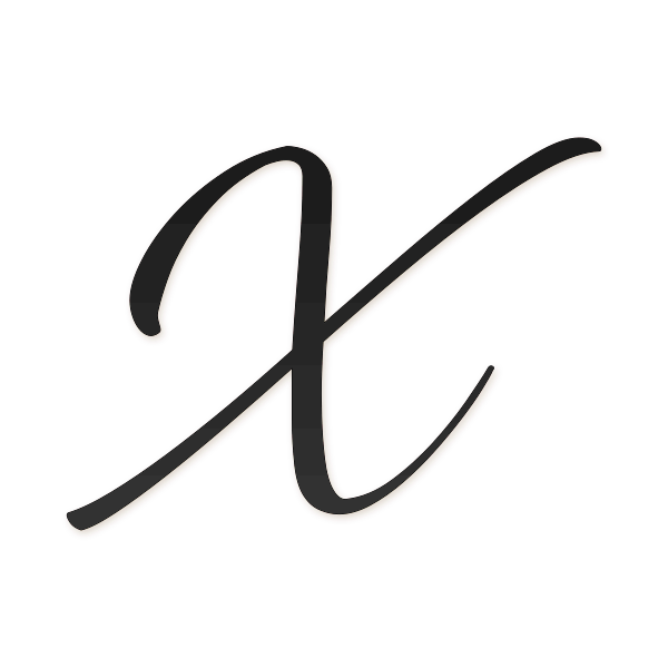 Letra X cursiva estilo invitación para imprimir gratis en PDF