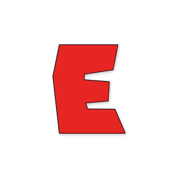 Letra E Mario Pixel para imprimir en PDF