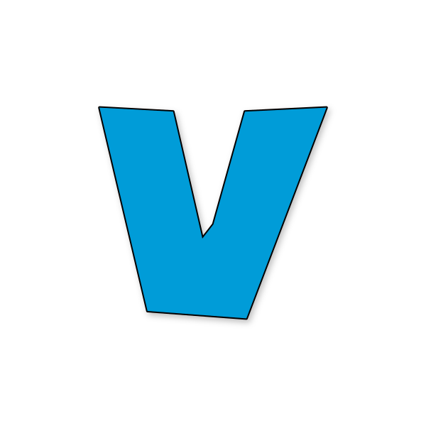 Letra V Mario Pixel para imprimir en PDF