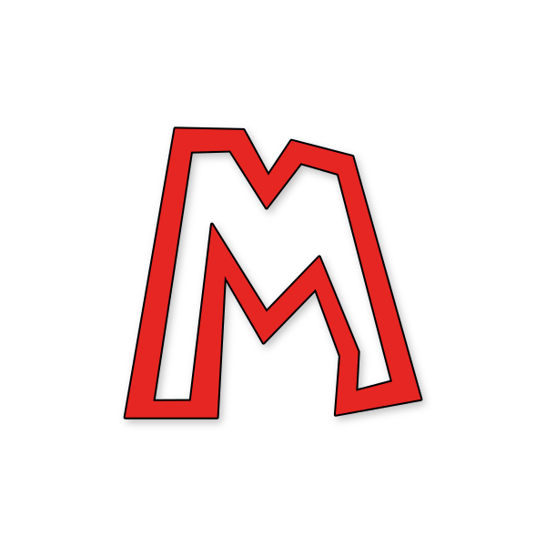 Letra M Mario Bros para imprimir en PDF