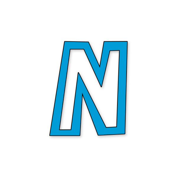 Letra N Mario Bros para imprimir en PDF