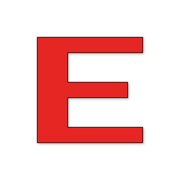Letra E Mario NES para imprimir en PDF
