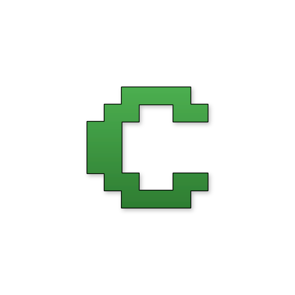 Letra C estilo Estilo Minecraft