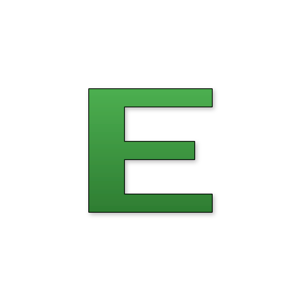 Letra E estilo Estilo Minecraft