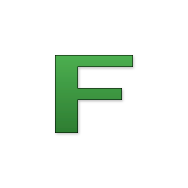 Letra F estilo Minecraft para imprimir gratis en PDF