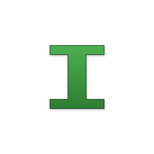 Letra I estilo Minecraft para imprimir gratis en PDF