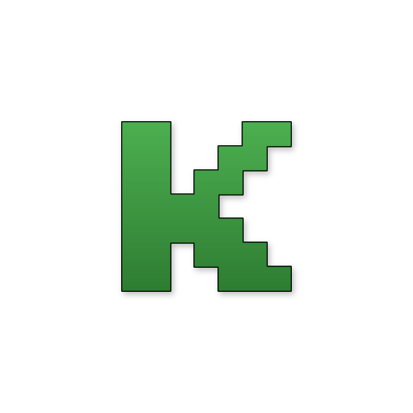 Letra K estilo Minecraft para imprimir gratis en PDF