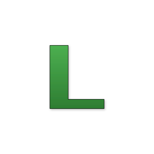 Letra L estilo Minecraft para imprimir gratis en PDF