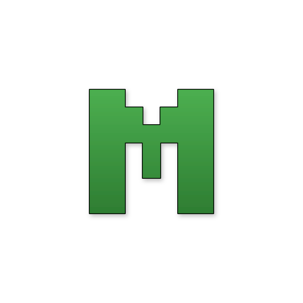 Letra M estilo Minecraft para imprimir gratis en PDF