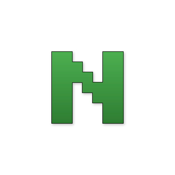 Letra N estilo Minecraft para imprimir gratis en PDF