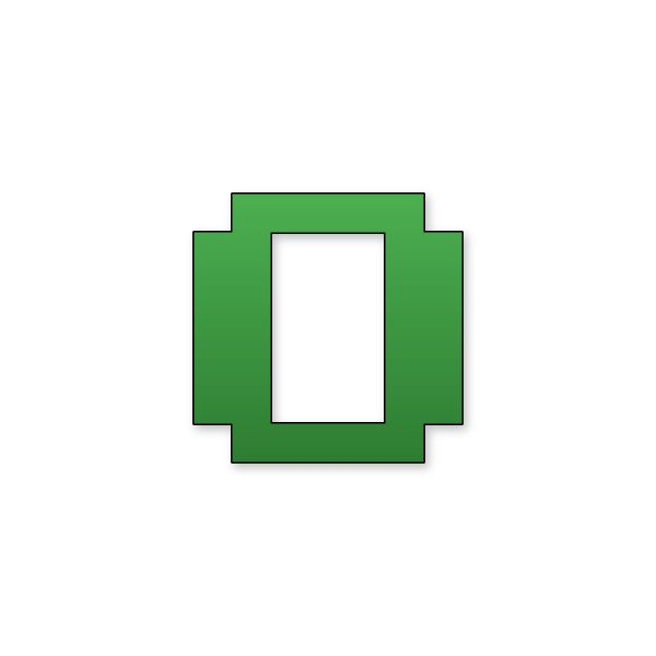 Letra O estilo Minecraft para imprimir gratis en PDF