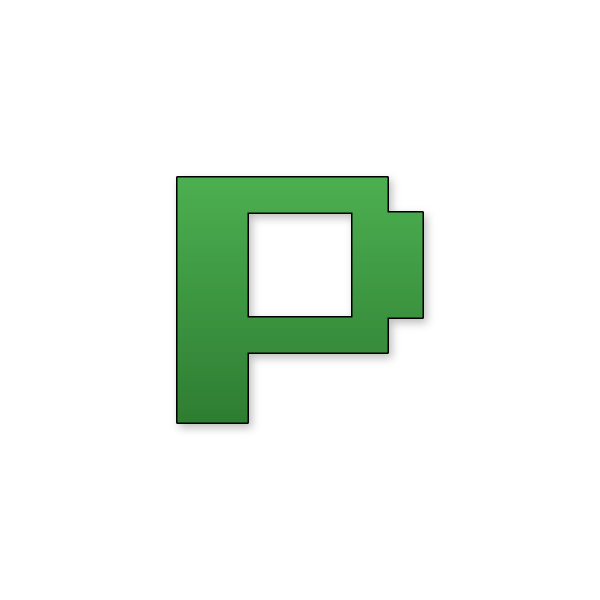 Letra P estilo Minecraft para imprimir gratis en PDF