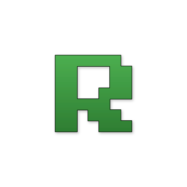 Letra R estilo Minecraft para imprimir gratis en PDF