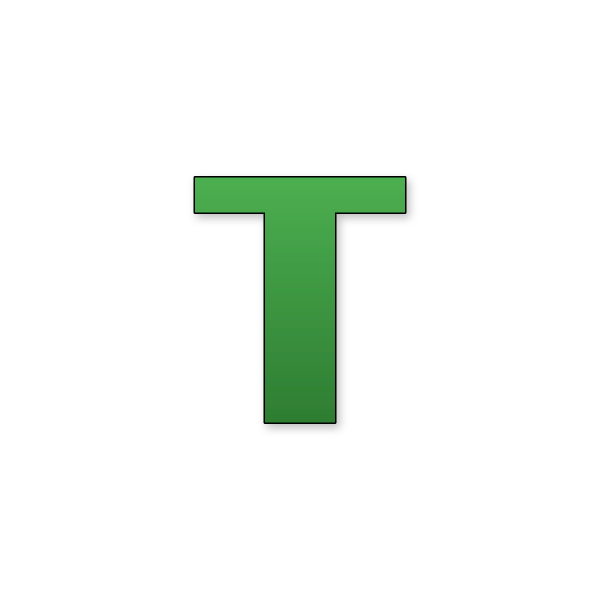 Letra T estilo Minecraft para imprimir gratis en PDF