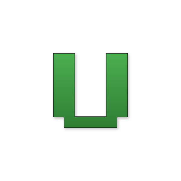 Letra U estilo Minecraft para imprimir gratis en PDF