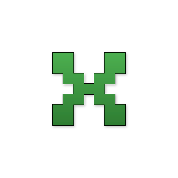 Letra X estilo Minecraft para imprimir gratis en PDF