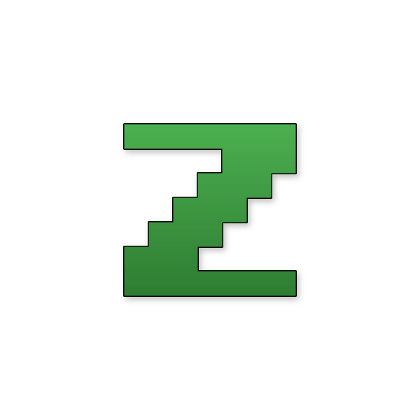 Letra Z estilo Minecraft para imprimir gratis en PDF