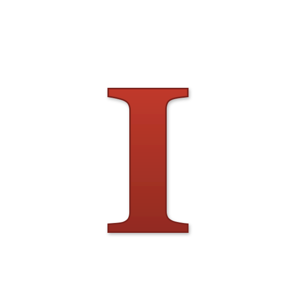 Letra I navideña para imprimir gratis en PDF