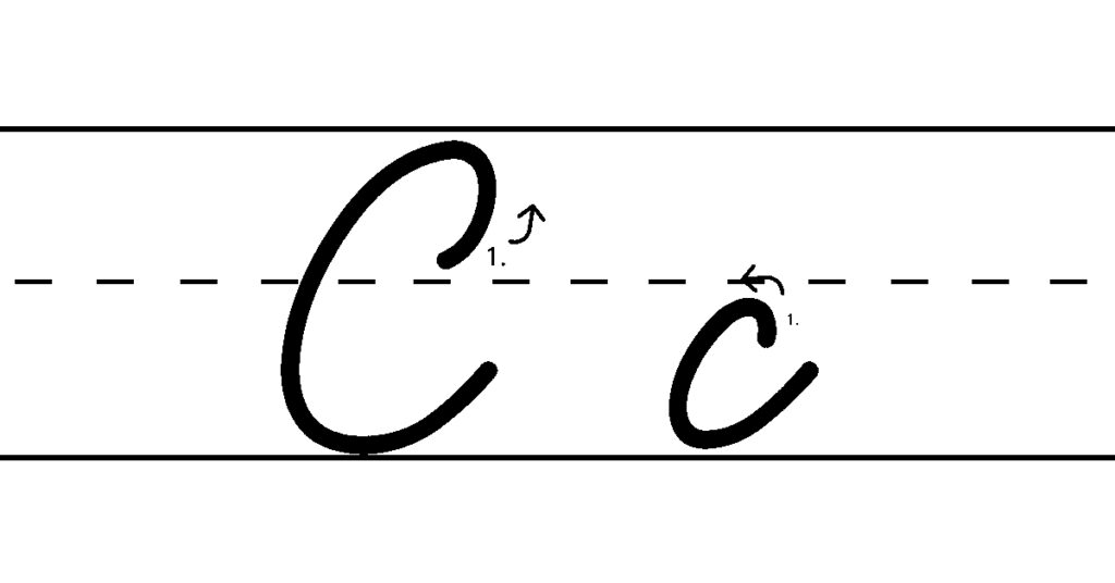 letra c cursiva