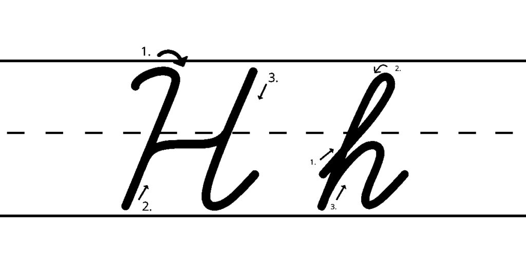 letra h cursiva